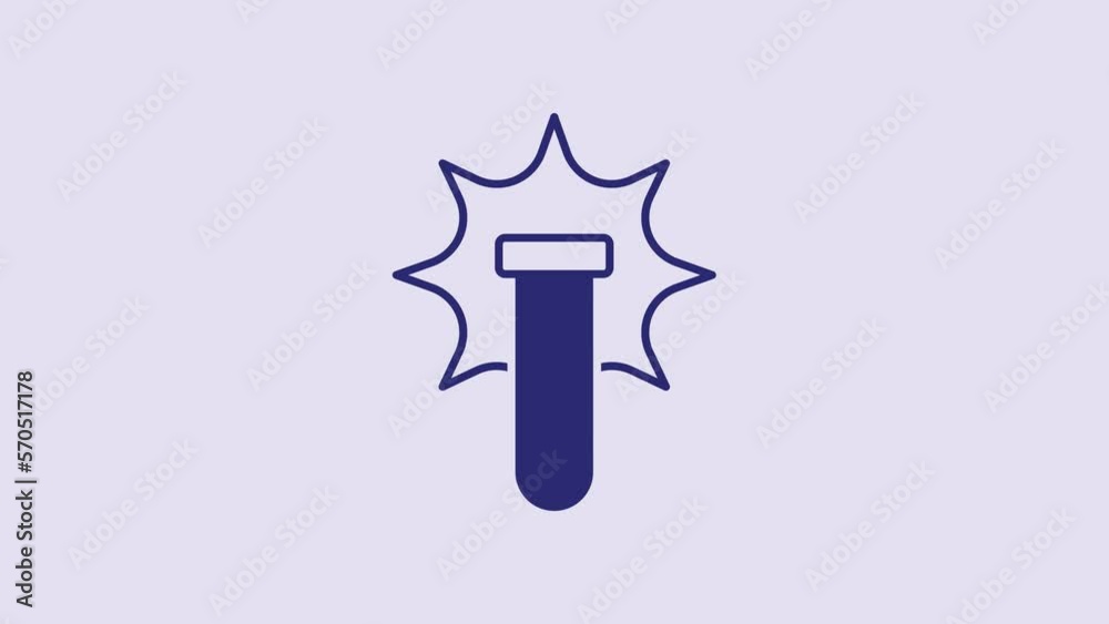 Blue Chemical experiment, explosion in the flask icon isolated on purple background. Chemical explosion in a test tube. 4K Video motion graphic animation Blue Chemical experiment, explosion in the flask icon isolated on purple background. Chemical explosion in a test tube. 4K Video motion graphic animation