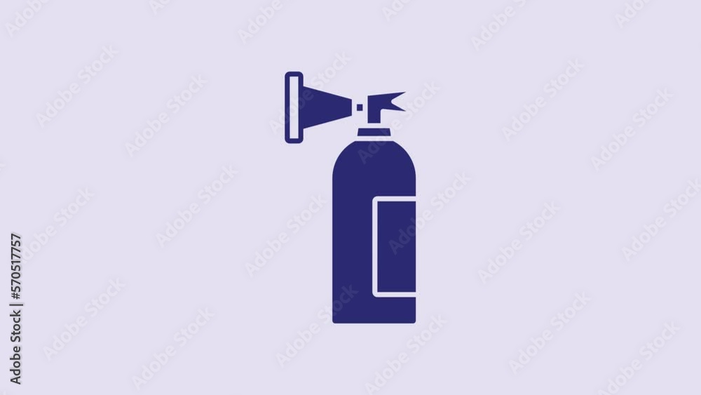 Blue Fire extinguisher icon isolated on purple background. 4K Video motion graphic animation Blue Fire extinguisher icon isolated on purple background. 4K Video motion graphic animation