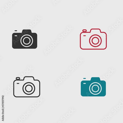 Camera solid art vector icon isolated on white background. filled symbol in a simple flat trendy modern style for your website design, logo, and mobile app