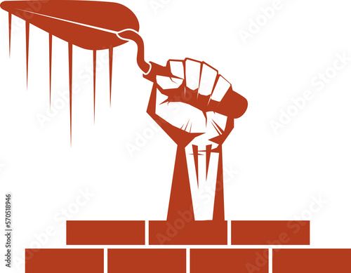 Photography Bricklayer logo icon template  illustration