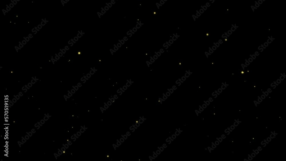 golden particles floating and rising romantic animation