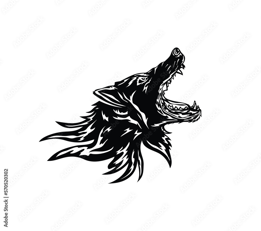 Wolf Face Icon Silhouette, art vector design Wolf Face Icon Silhouette, art vector design