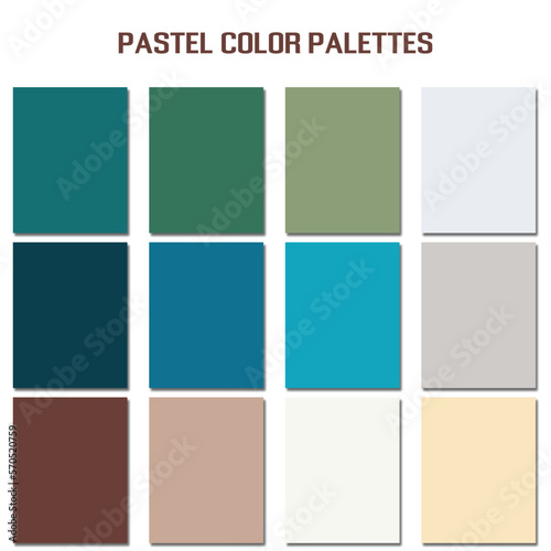 Abstract pastel color palettes set, multi color combination palettes background for ui ux design