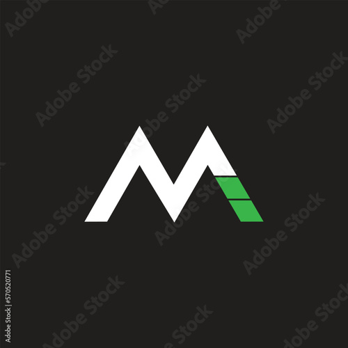 M company name initial letters monogram. M letters icon.