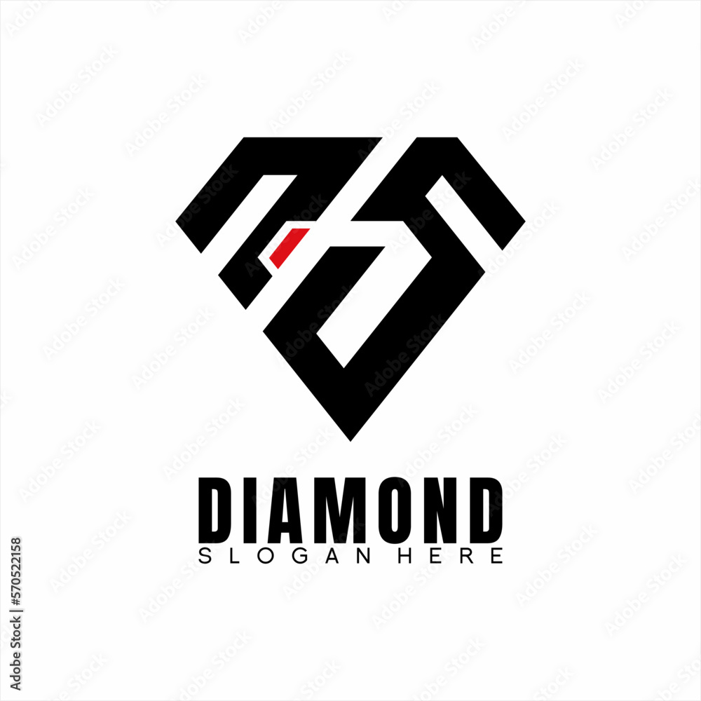Diamond letter N S geometric logo design. Diamond letter N S geometric logo design.