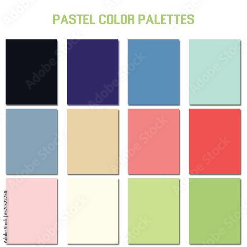 Abstract pastel color palettes set, multi color combination palettes background for ui ux design
