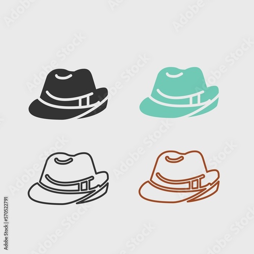 Hat solid art vector icon isolated on white background. filled symbol in a simple flat trendy modern style for your website design, logo, and mobile app