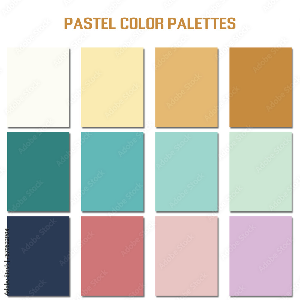 Abstract pastel color palettes set, multi color combination palettes background for ui ux design