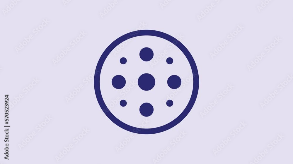 Blue Sewing button for clothes icon isolated on purple background. Clothing button. 4K Video motion graphic animation Blue Sewing button for clothes icon isolated on purple background. Clothing button. 4K Video motion graphic animation