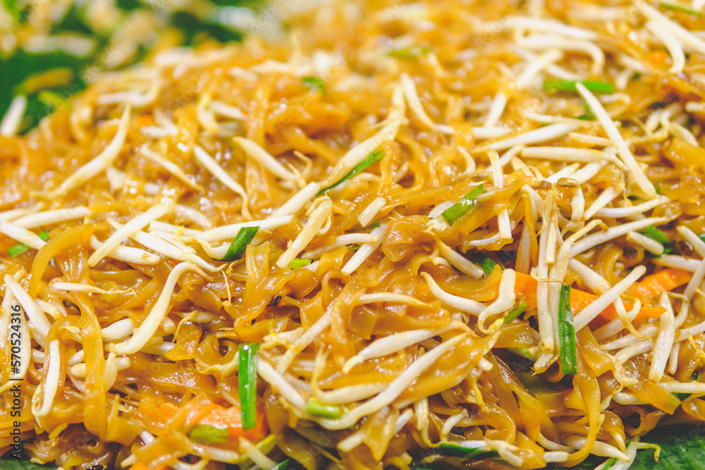 Pad Thai close up with blurred background