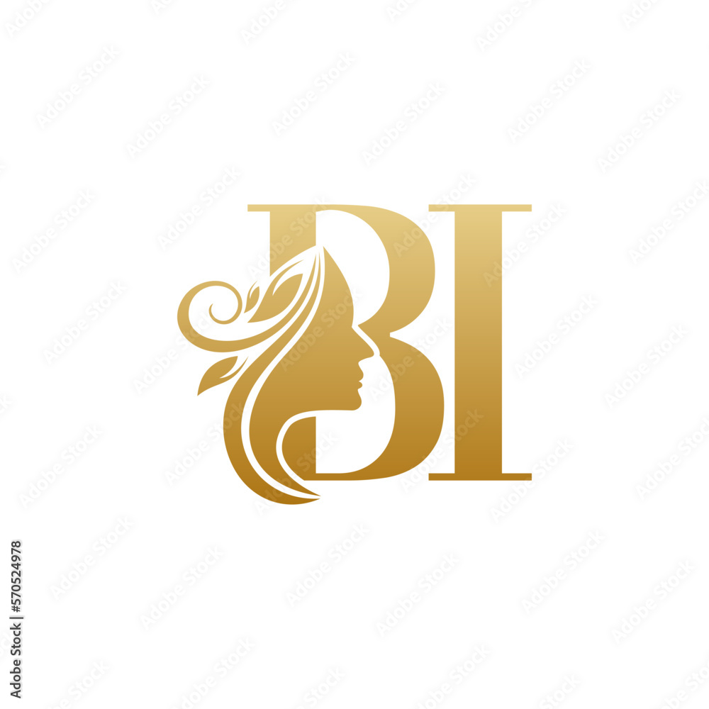 Initial BI face beauty logo design templates