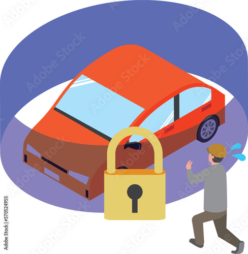 車の盗難防止のイメージイラスト