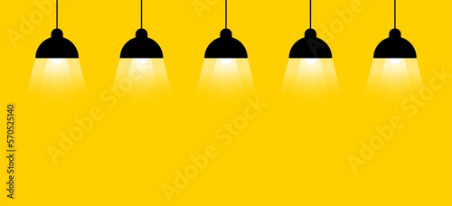 Ceiling lamp on yellow background