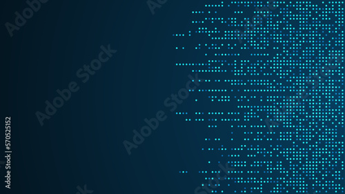 Digital technology background. Digital data dots blue pattern pixel background