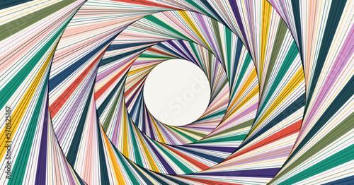 Abstract colorful spiral optical illusion lines
