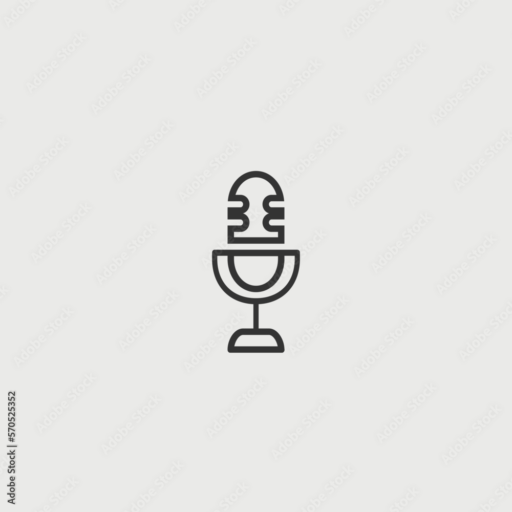 Microphone solid art vector icon isolated on white background. filled symbol in a simple flat trendy modern style for your website design, logo, and mobile app Microphone solid art vector icon isolated on white background. filled symbol in a simple flat trendy modern style for your website design, logo, and mobile app