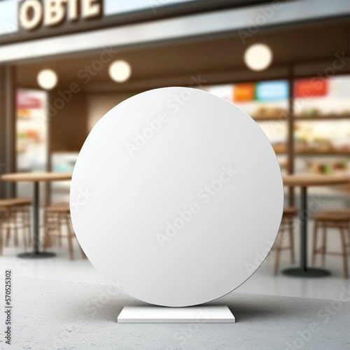 Simple White Signboard with Copy Space for Branding - Empty Template for Mockup - AI Generated