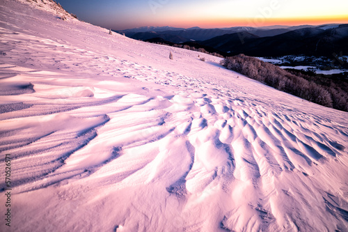Fototapeta Naklejka Na Ścianę i Meble -  Winter mountain landscape. Bieszczady National Park, Carpathians, Poland.