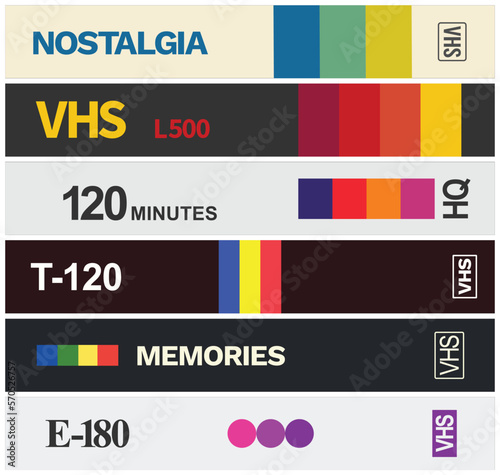 six vhs cassette covers side view combo 90s 80s memories nostalgia