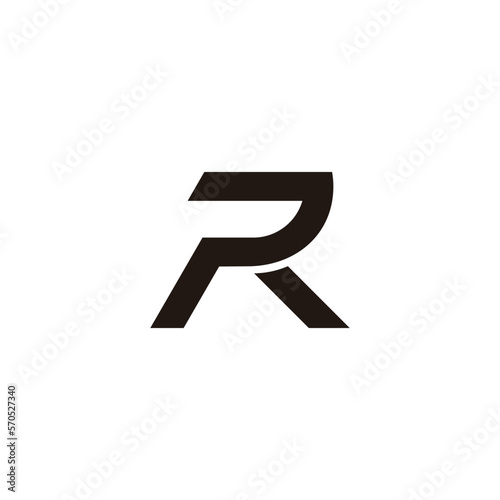 letter pr linked simple line geometric logo vector