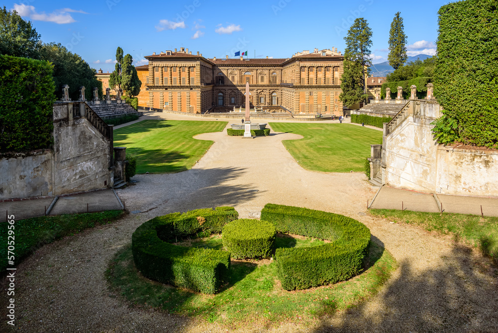 Boboli Gardens and the Pitti palace in Florence.