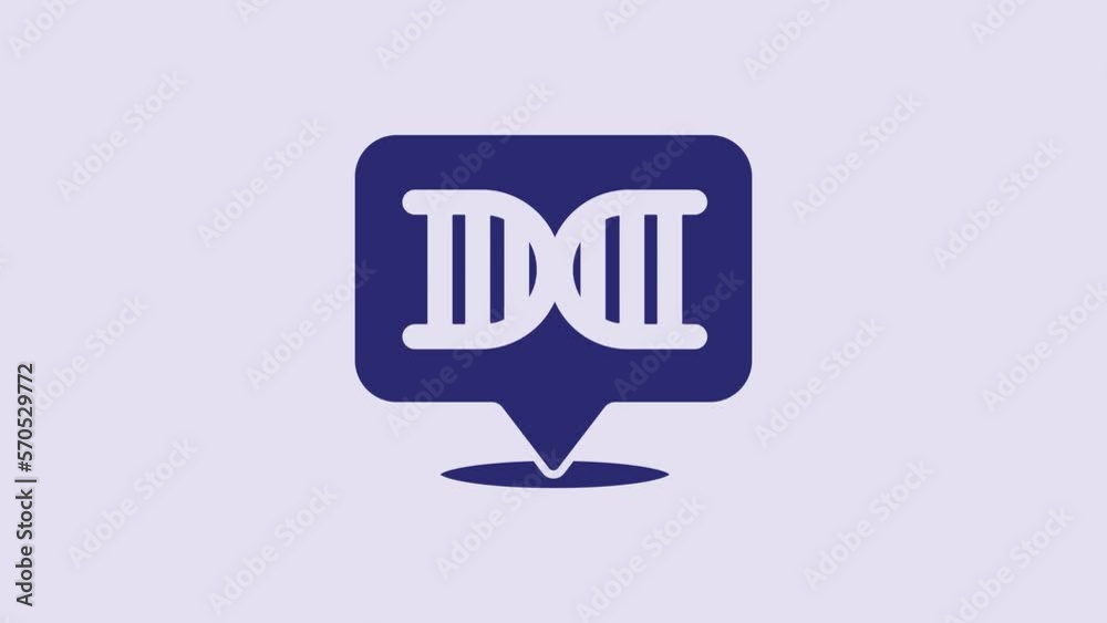 Blue DNA symbol icon isolated on purple background. 4K Video motion graphic animation Blue DNA symbol icon isolated on purple background. 4K Video motion graphic animation