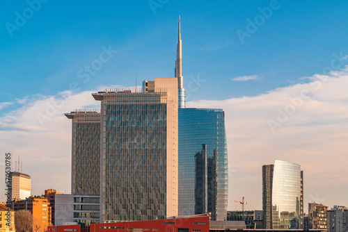 Porta Garibaldi financial district business center with modern towers photo