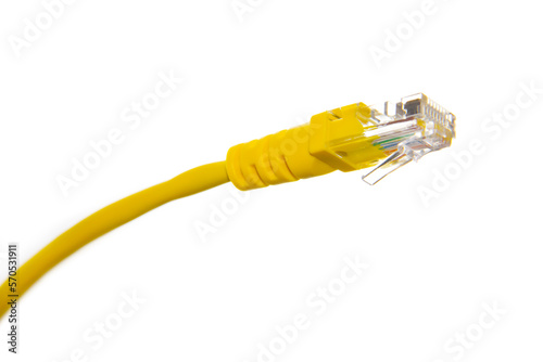 Internet cable on white background.