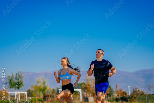 Jogging in the park