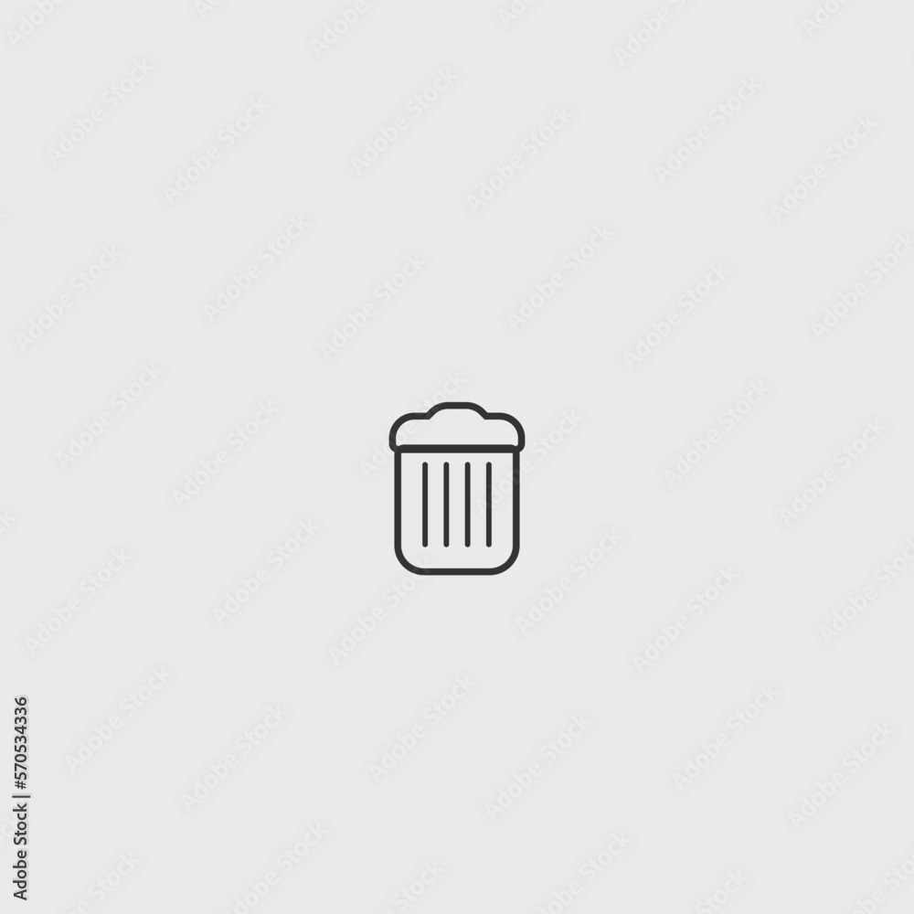 Trashcan solid art vector icon isolated on white background. filled symbol in a simple flat trendy modern style for your website design, logo, and mobile app Trashcan solid art vector icon isolated on white background. filled symbol in a simple flat trendy modern style for your website design, logo, and mobile app