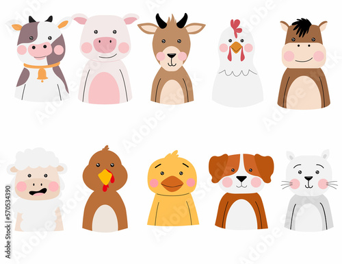 Animals Sticker cartoon of different styles with illustrate background Image by orchidart