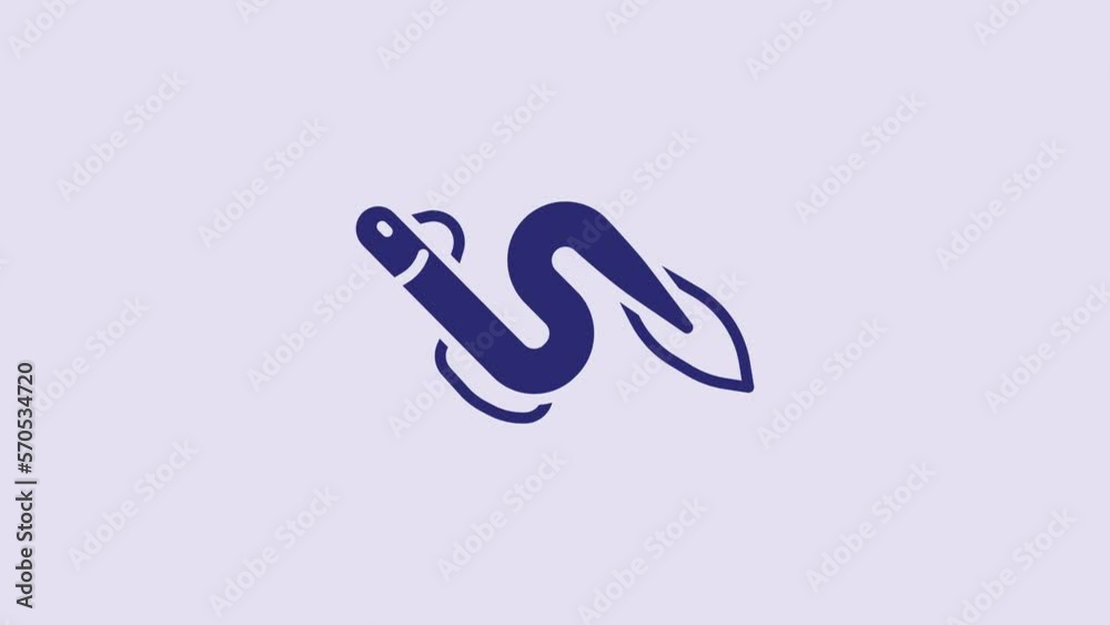 Blue Eel fish icon isolated on purple background. 4K Video motion graphic animation Blue Eel fish icon isolated on purple background. 4K Video motion graphic animation