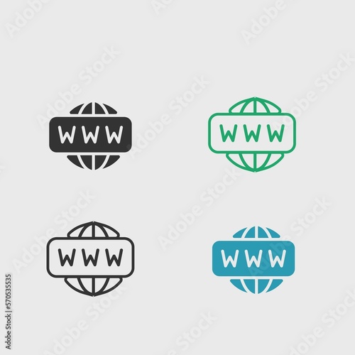 World Wide Web  solid art vector icon isolated on white background.  filled symbol in a simple flat trendy modern style for your website design  logo  and mobile app