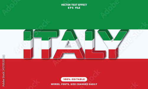 ITALY words editable 3d text effects template, stylish font vector illustration