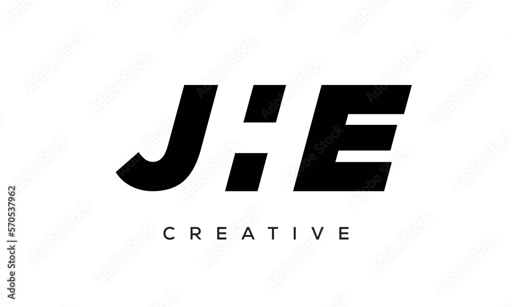 JHE letters negative space logo design. creative typography monogram vector