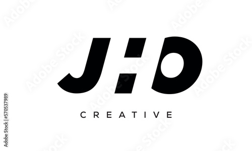 JHO letters negative space logo design. creative typography monogram vector