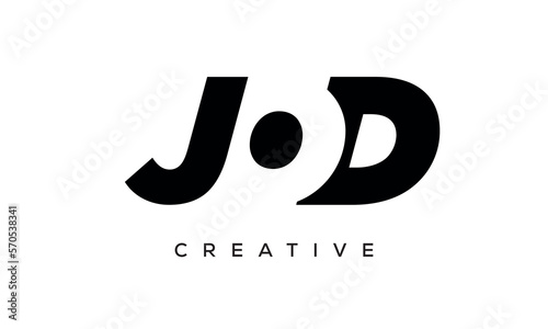 JOD letters negative space logo design. creative typography monogram vector