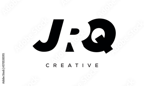 JRQ letters negative space logo design. creative typography monogram vector