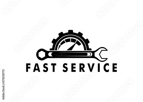 Fast service logo designs, repair logo template vector