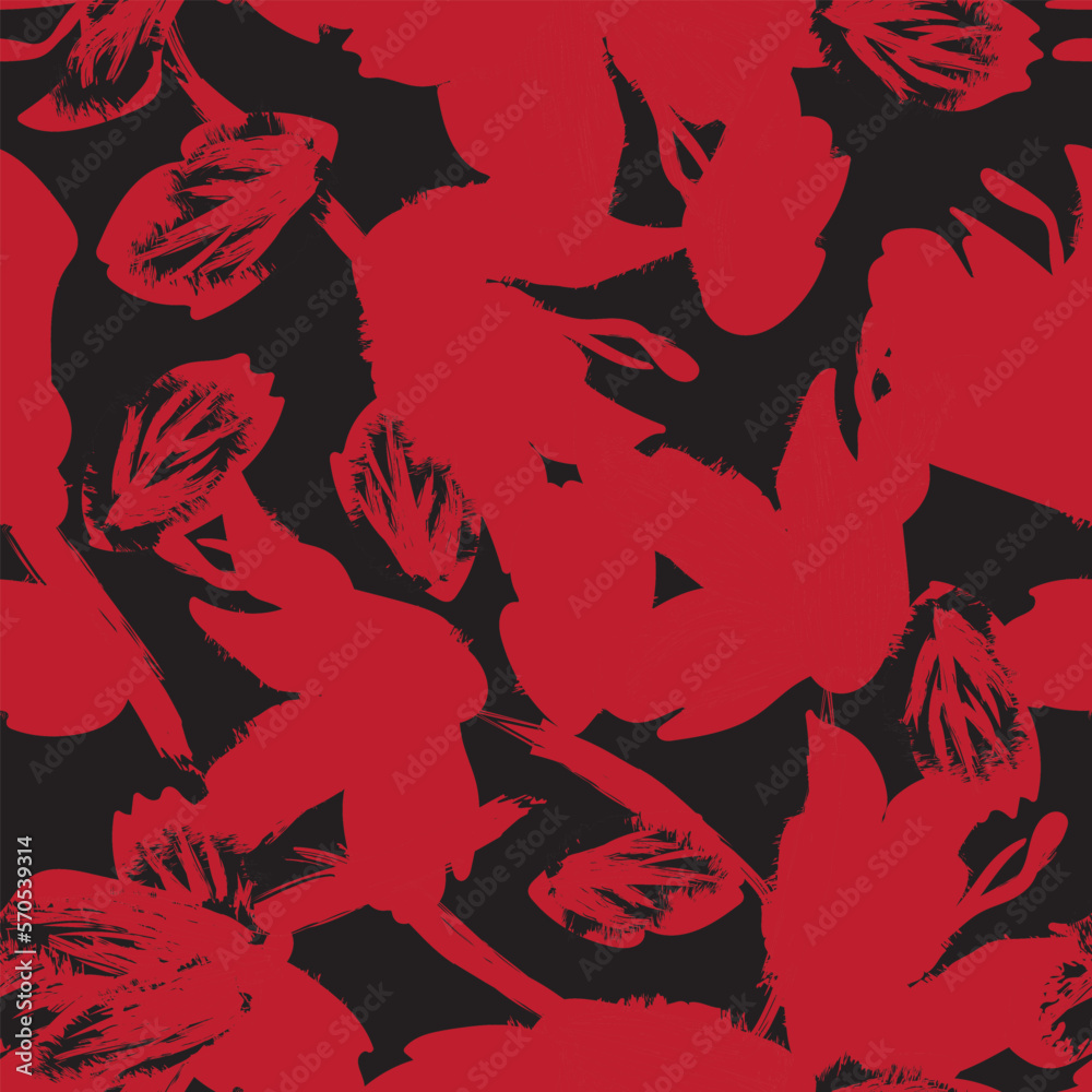 Floral Brush strokes Seamless Pattern Design Floral Brush strokes Seamless Pattern Design
