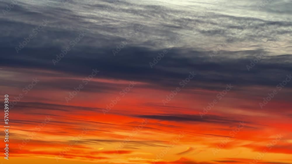 Crimson sunset on the Black Sea coast. The sunset sky is flooded with a red sunset. Red sky Sunset on the Black Sea. Russia, Agoi