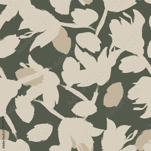 Floral Brush strokes Seamless Pattern Design