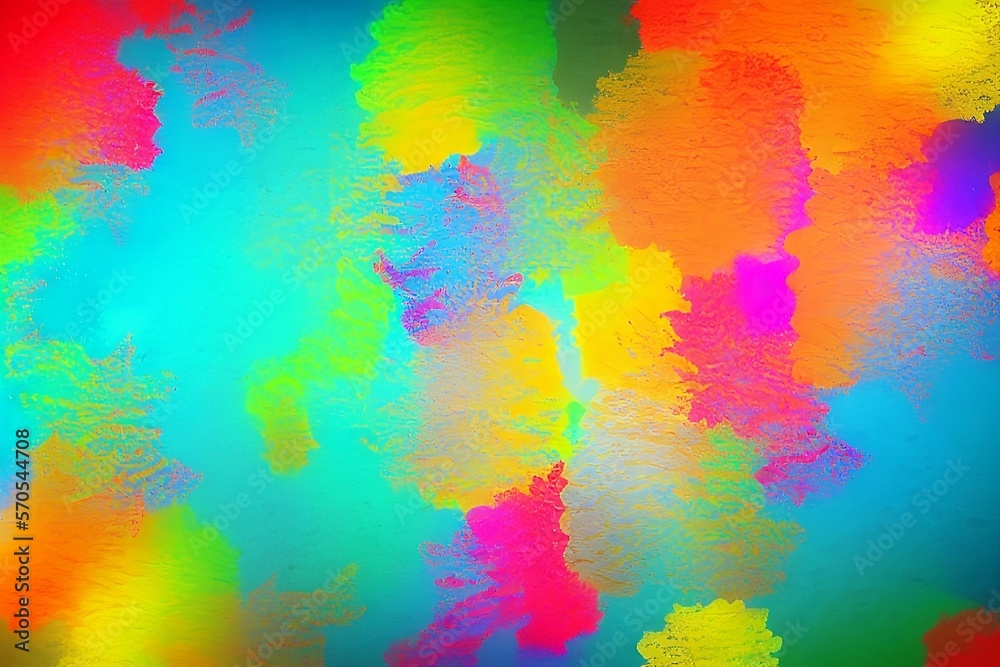 Abstract blurred rainbow colorful background with splashes. (Generative ai)