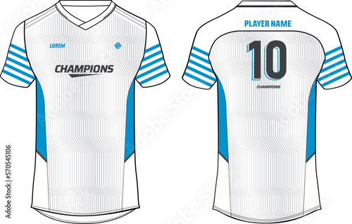 Sports t-shirt jersey design flat sketch vector illustration, halftone abstract pattern Football jersey with front and back view for Soccer, Cricket, Volleyball, Rugby, tennis, badminton uniform kit