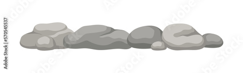 Rock stone boulder formation cartoon vector illustration. photo