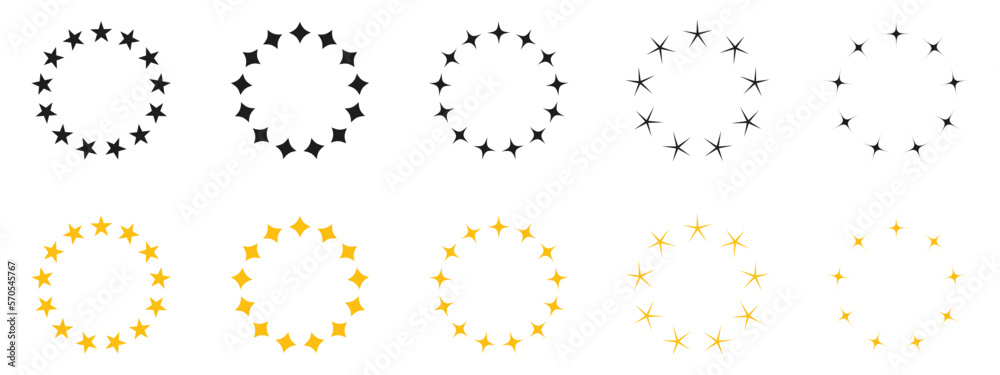 Stars in circle icon vector.  Isolated on white background vector illustration.  EPS 10