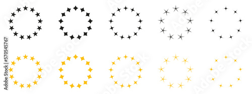 Stars in circle icon vector. Isolated on white background vector illustration. EPS 10