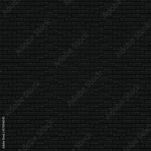 Endless Texture of Dark Brick Wall. Seamless Pattern. Vector illustration