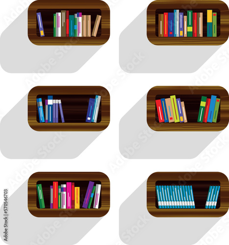 Bookshelves vector illustration