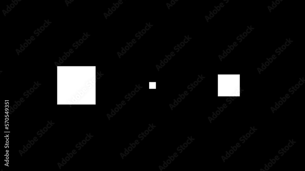 Three square shapes scaling up and down on black background, loading loop 4k animation Three square shapes scaling up and down on black background, loading loop 4k animation